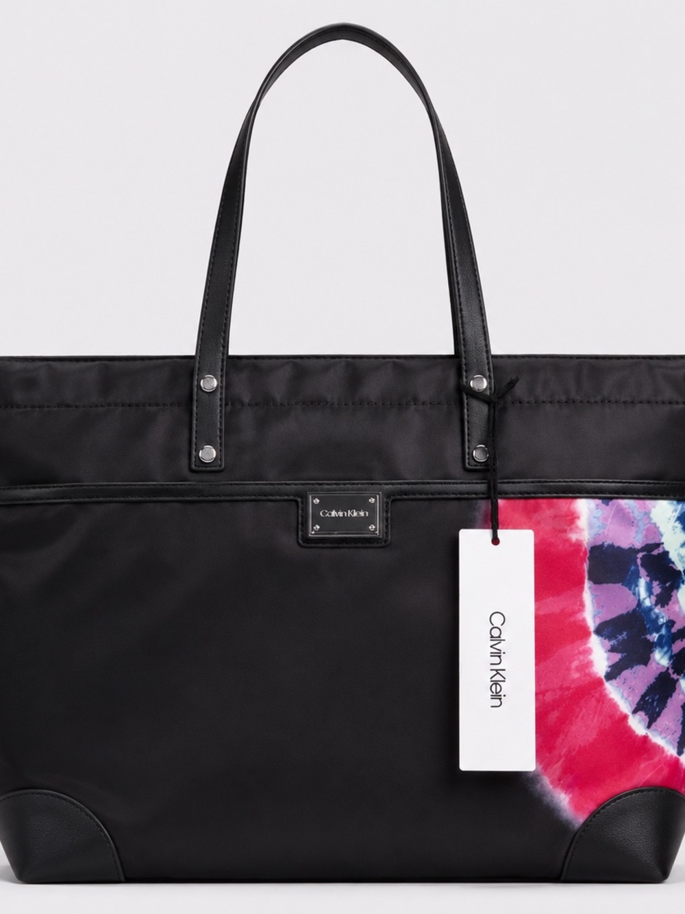 Calvin Klein Black and Tie-Dye Tote - Picture 1 of 9